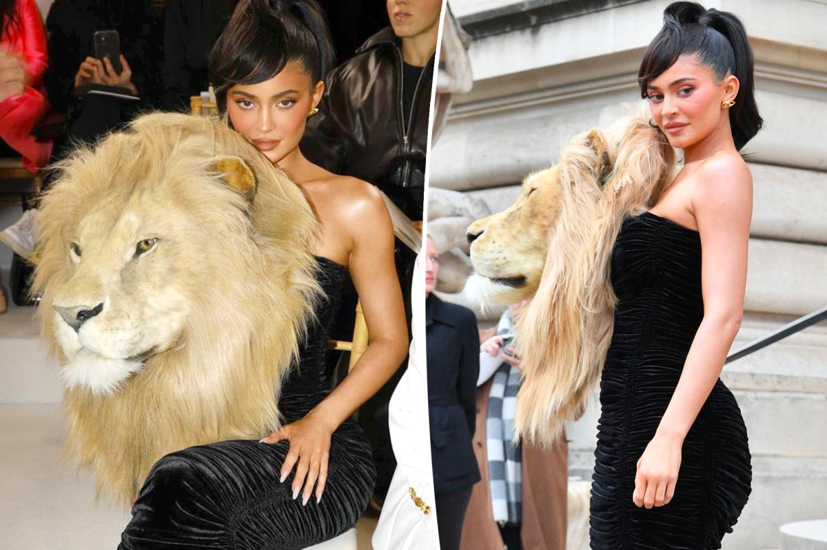 kylie-jenner-slammed-for-‘disturbing’-lion-head-dress-at-paris-fashion-week-–-page-six
