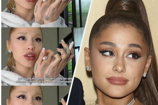 ariana-grande-playfully-shaded-herself-while-putting-on-her-signature-“thick-cat-eye”-beauty-look