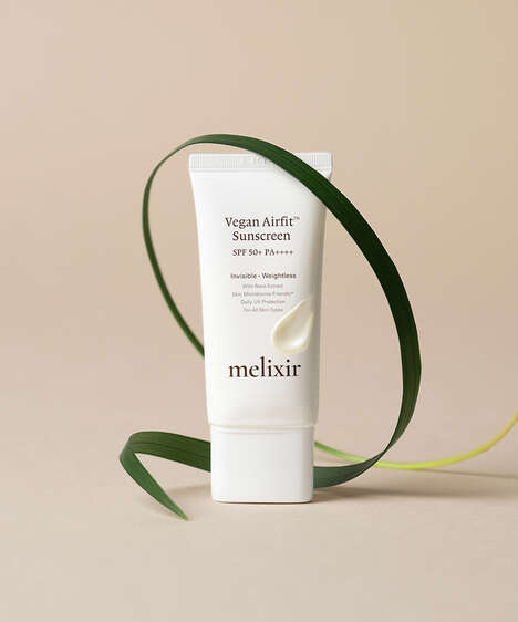 microbiome-friendly-vegan-sunscreens-–-melixer-vegan-air-fit-sunscreen-contains-reed-&-kale-extracts-(trendhunter.com)