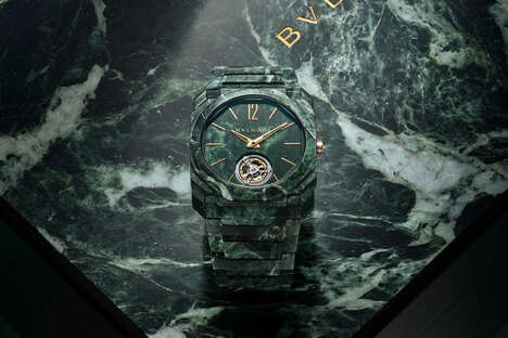 charitable-marble-finished-timepieces-–-the-bulgari-octo-finissimo-tourbillon-marble-watch-is-luxe-(trendhunter.com)